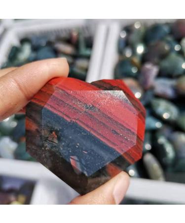 Crystal Rough Natural Blood Stone Heart Shaped African Blood Stone Carved Crystal Heart