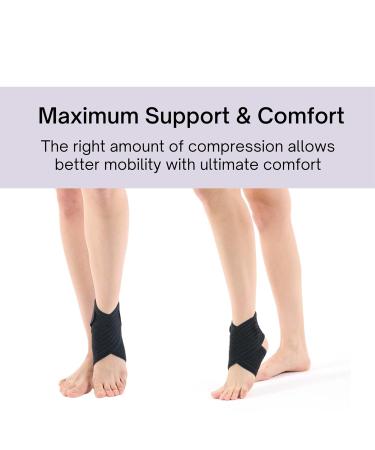 Buy Ikido Ankle Support Brace - Compression Strap for Men & Women | Best Foot Wrap for Sports & Sprained Ankles - Black - Buy Online on GoSupps.com