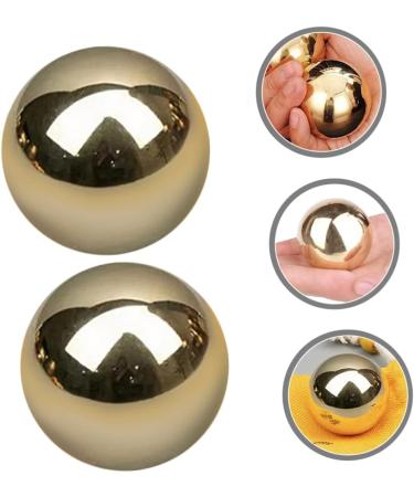 2-St Gymnastics Brass Precision Balls | Solid Metal Baoding Fitness & Massage Roller Balls for Wrist Relief - Shiny Metal Roller - Buy Online on GoSupps.com