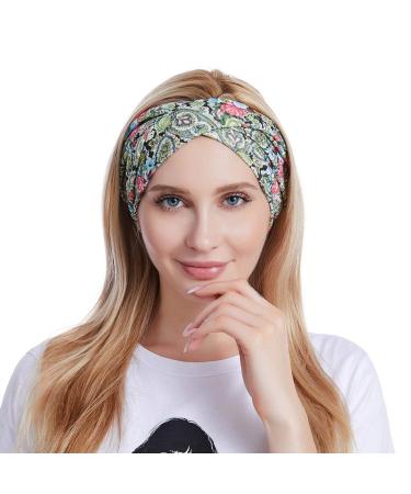 Bohend Boho Fashion Wide Flower Headband for Women - Elastic Yoga Sports Hair Accessory - Buy Online on GoSupps.com