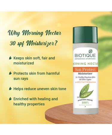 Biotique Morning Nectar Lotion SPF 30 - Lightening & Nourishing UVA/UVB Protection - Buy Online Internationally - Buy Online on GoSupps.com
