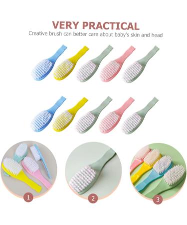 Healeved 40 Pcs Small Hair Brush Infant Comb Scalp Shampoo Brush - Newborn Comfortable Baby Brush Set - Assorted Colors - 13.5X3.9CM - Buy Online on GoSupps.com