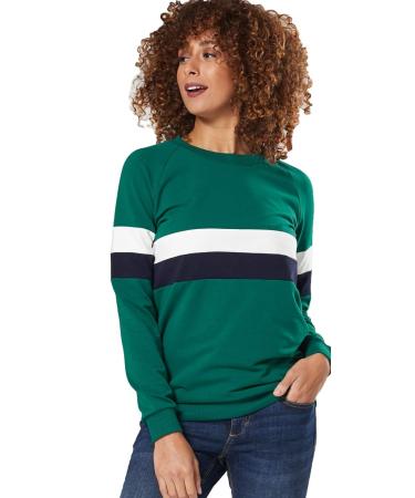 Zeta Ville Women's Maternity Nursing Zipped Sweatshirt Striped Jumper 1110 16 Dark Green
