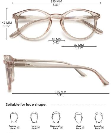Koosufa Anti Blue Light Reading Glasses - Fashionable Round Design for Men & Women - Visual Aid & Anti-Fatigue - Available in 5 Colors Multiple Strengths 1.0 to 5.0 - Buy Online on GoSupps.com