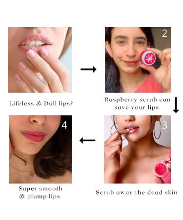 Raspberry Slush Fruity Lip Scrub - 100% Vegan Lip Care for Men & Women | Removes Dark Dry & Chapped Lips & Lipstick Stains - 15gm - Buy Online on GoSupps.com