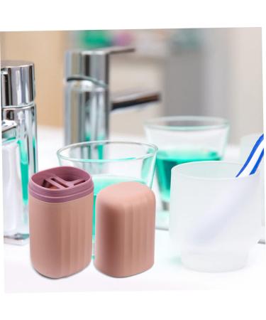 FRCOLOR Travel Wash Cup & Toothbrush Case Set - 2 Pieces 20x7cm Colorful Bathroom Accessories for Convenient Travel - Buy Online on GoSupps.com