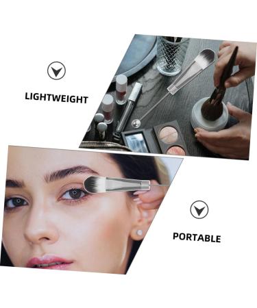 Angoily 2 Sets Metal Handle Makeup Brush Stainless Steel Handle Makeup Brushed Loose Powder Brush Face Oblique Head Blush Brush Concealer Brush Travel Eyebrow Brush Aluminum Alloy - Buy Online on GoSupps.com