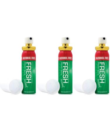 3 Pack of Pretty Fresh Instant Breath Freshener Mouth Spray Fresh Mint Fights Bad Breath.