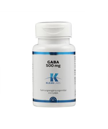 Klean Labs - GABA 500mg - 60 capsules - vegan non-GMO highly dosed - pure gamma-aminobutyric acid