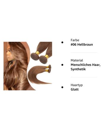 Elailite Real Hair Sew-In Extensions - Brazilian Straight Hair Bundles 45cm 100g #06 Light Brown - Buy Online on GoSupps.com