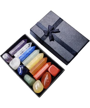 Pointed Multi-Colored Mountain Quartz & Natural Chakra Stones - Amethyst Tiger Eye Purple Aventurine for Crystal Therapy Meditation & Home Decoration - Buy Online on GoSupps.com