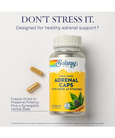 Solaray Adrenal Caps - 60 VegCaps for Adrenal Support & Energy - Buy Online on GoSupps.com