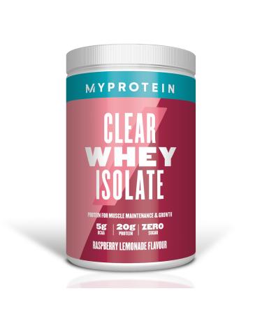 Myprotein Clear Whey Isolate Protein Powder - Raspberry Lemonade - 500g - 20 Servings - Cool and Refreshing Whey Protein Shake Alternative - 20g Protein and 4g BCAA per Serving Raspberry Lemon 500 g (Pack of 1)