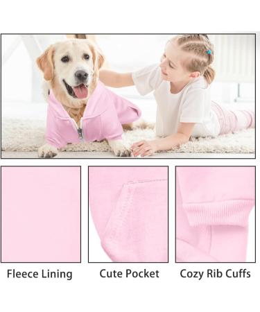 Meioro Warm Hooded Sweater for Dogs & Cats - Cute Zip Hoodie for French Bulldogs & Pugs (XS Pink) - Buy Online on GoSupps.com