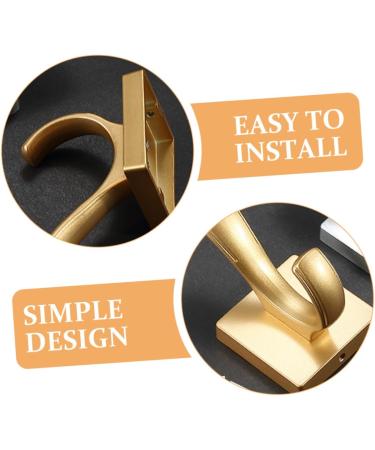 Alipis 2pcs No Punching Hook Heavy Duty Clothes Hanging Storage Hook Shoe Cabinet Wall-Mounted 10.00X5.20X3.00CM Golden - Buy Online on GoSupps.com