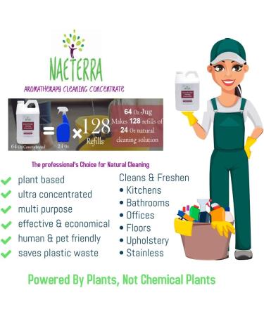 Naeterra 64 Oz Aromatherapy Cleaning Concentrate & 10ML Essential Oils - Eco-Friendly Natural Cleaning Solutions - Buy Online on GoSupps.com