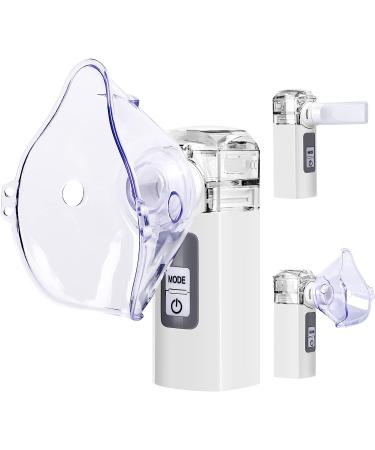 Portable Mesh Nebulizer for Adults & Kids - Lightweight Handheld Steam Inhaler for Traveling - Includes Mouthpiece & Mask - White - Buy Online on GoSupps.com