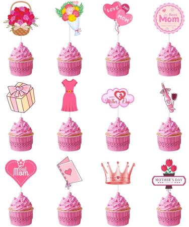 25 Pcs Mothers Day Cake Toppers for Mom Mothers Day Cake Decorations Mothers Day Cupcake Toppers for Mama Style 1 - Buy Online on GoSupps.com