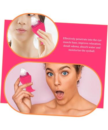 Beavorty Ice Cube Tray & Roller - Reusable Silicone Face Ice Tool for Skin Massage - Pink 15x6CM - Buy Online on GoSupps.com