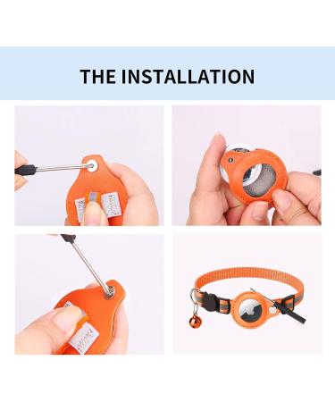 Kolacen Reflecting AirTag Catushage - Adjustable Cat Neck Band with Shell & Bell for Puppies Kittens (Orange) | Safe & Stylish Pet Tracker - Buy Online on GoSupps.com