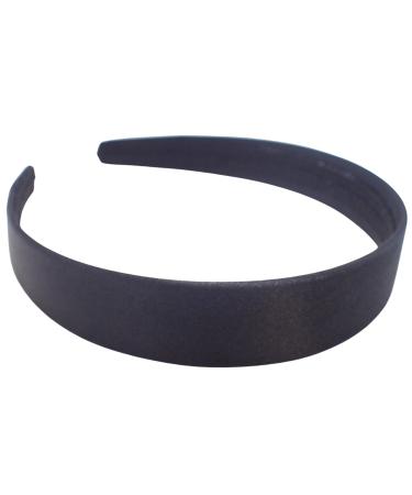 Topkids Accessories Satin Alice Headband Head Band Hairband Hair Band Women Adult Girls Kids School 60s 70s 80s Plain Aliceband 2.5cm 1" Thick Wide Hard (1 Alice Band Black)