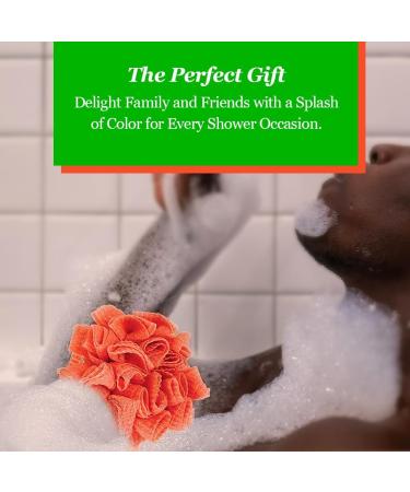 Multi-Colored Luffa Bath Sponges (4-Pack) - Natural Shower Scrubber & Exfoliating Bathing Sponges for Body Care - Buy Online on GoSupps.com