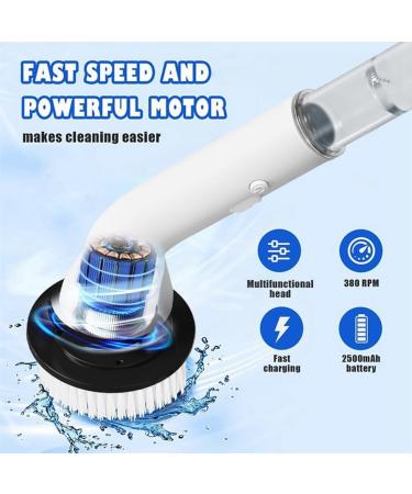 Tovmekdjn High Speed Rotate Scrubbers with 5 Replaceable Brush Heads Electric Scrubbers Power Cleaning Brush for Bathroom Floor - Buy Online on GoSupps.com