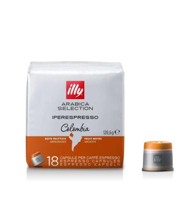 illy Capsule Coffee Iperespresso Arabica Selection Roasted COLOMBIA, 6 Boxes of 18 Capsules, Total 108 Capsules