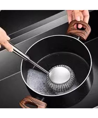 Shakven Steel Wire Ball Brush | Dishwashing Pot Scrubber Brush - Suspension Storage Design Dishwashing Brush for Cleaning Stoves Bottles Sinks Cookware Pots - Buy Online on GoSupps.com