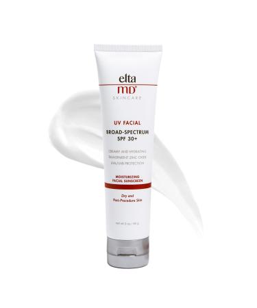 EltaMD UV Facial SPF 30+ Sunscreen Moisturizer Face Lotion, Broad Spectrum Moisturizing Sunscreen with Hyaluronic Acid, Non-Greasy, Mineral-Based Face Sunscreen with Zinc Oxide, 3.0 oz (Pack of 1) - Buy Online on GoSupps.com