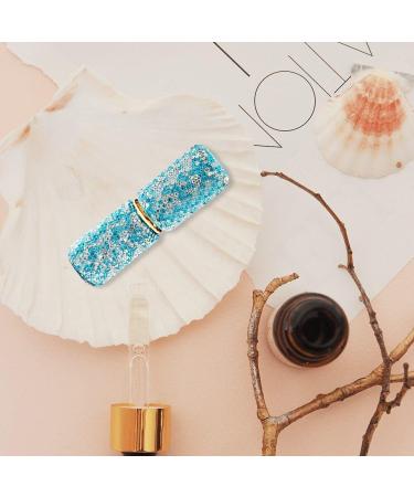 Fituenly Diamond-encrusted Perfume Bottle 10ml Spray Bottle Glass Empty Cosmetics Sample Vials Mini Refillable Sprayer Makeuo Tool Blue - Buy Online on GoSupps.com