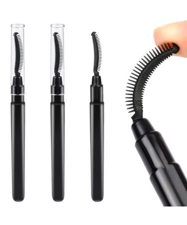 3 Pcs Eyelash Comb Eyelash Brush Separator Mascara Brush Silicone Lash Brush Eyelashes Definer Brow Grooming Brush Eye Makeup Brush Tool with Dust Cover(Black) - Buy Online on GoSupps.com