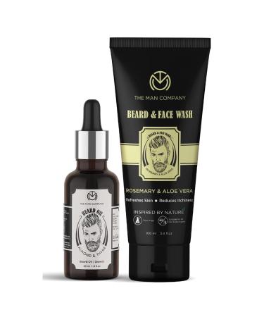 The Man Company Bart Care Duo |Beard oil- 30 ml & beard and face detergent- 100 ml |Stimulates the beard growth |Refreshed and calmed down |100% natural |All skin types