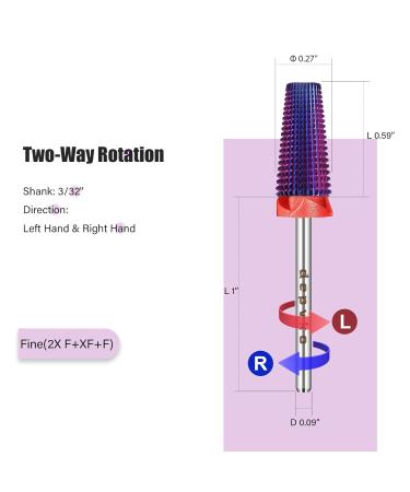 Depvko 5 in 1 Nail Drill Bits - Carbide Tungsten Professional Cuticle Bits for Manicure & Pedicure - Fast Gel Polishing - Fine-F Classic (Purple - Buy Online on GoSupps.com
