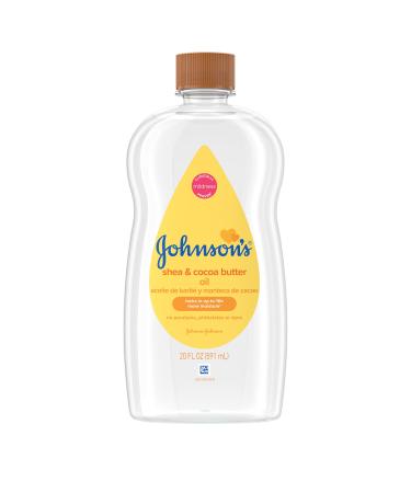 Johnson's Baby Oil Mineral Oil Enriched with Shea & Cocoa Butter to Prevent Moisture Loss Hypoallergenic 20 fl. oz