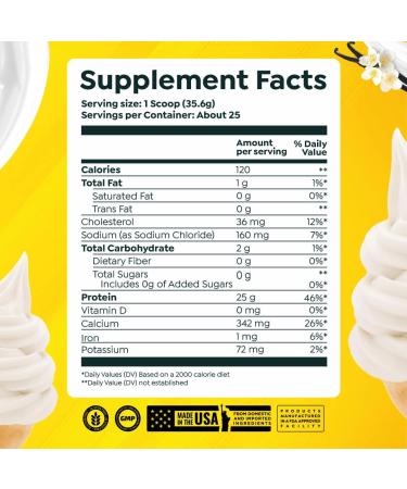 Casein + Whey Protein by HTLT | Whey & Casein Protein Shake Powder | Slow-Release Whey & Casein Protein for Sustained Energy | Casein Protein Powder for Baked Treats, Vanilla Ice Cream - Buy Online on GoSupps.com