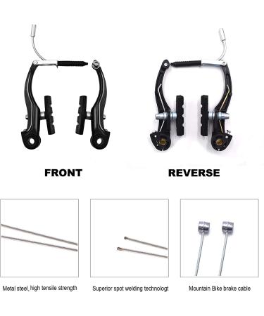 Hmseng 2 Pairs Universal V Bike Brakes Set - Mountain & Road Bike Replacement Kit - Black - Buy Online on GoSupps.com