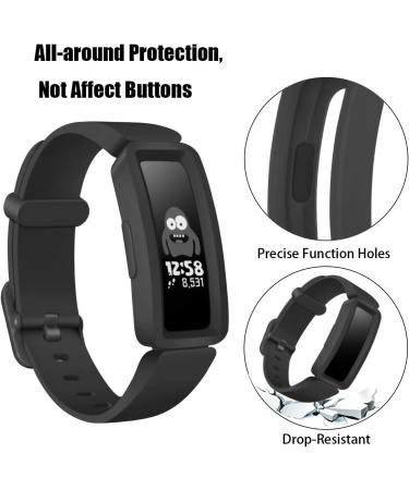 KOLEK Bands Compatible with Fitbit Ace 2 for Kids Soft Silicone Waterproof Bracelet Accessories Sports Watch Strap Wristbands Replacement for Fitbit Ace 2 Boys Girls Black 1-Black - Buy Online on GoSupps.com