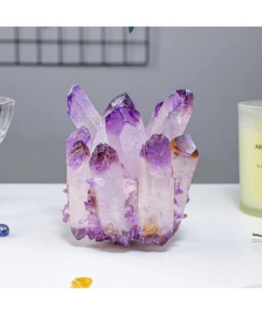 Home 1PC Natural Purple Crystal Cluster Original Stone Specimen Piece High Penetration Crystal Trophy Stone Home Goods (Color : Purple Cluster Size : 600-700g) 600-700g Purple Cluster - Buy Online on GoSupps.com