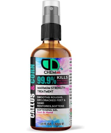 DD Teck Callus and Corn Remover Liquid Callus Eliminator Liquid & Gel for Softening Foot Rescue Hard Skin Treatment for Foot & Hand - 1.7 Oz