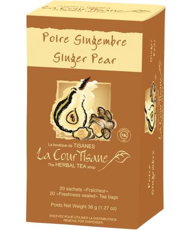 La Courtisane Ginger Pear Herbal Tea Kosher Gluten-Free 20 Teabags - Buy Online on GoSupps.com