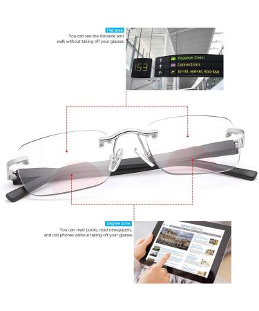 Yimi Randlos Photochrome Bifocal Reading Glasses | UV400 Protection Blue Light Blocking Spring Hinge | Black 2.0x | International Shipping - Buy Online on GoSupps.com