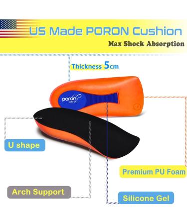Plantar Fasciitis Arch Support Shoe Inserts - Relief Orthopedic Heel Pillow | EU 41-46 | Shock-Damping (Orange) - Buy Now! - Buy Online on GoSupps.com