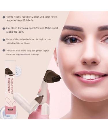 Makeup Eye Corner Stamp 2 Point Eye Corner Wing Stamp for Makeup Creamy Gel Stencil Precise Cosmetics Daily for Women and Beginners Dark Brown - Buy Online on GoSupps.com