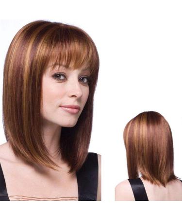 Short Straight Hair Wig for Women - Natural Curly & Wavy Hairpieces - Ideal for Parties & Role Play - Chemical Fiber - Buy Online on GoSupps.com