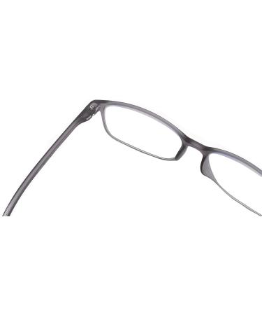 PROFLEX BluOptix Blue Light Blocking Computer Reading Glasses - Lightweight & Scratch Resistant - Unisex (Men's + Women's) - Grey - 2.0 Dioptres - Buy Online on GoSupps.com