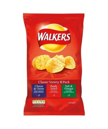 Walkers Walkers Crisps - Classic Variety (6x25g) - Pack of 6