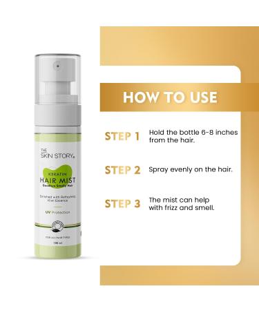 Hair Mist Spray | Hair Perfume with UV Protection Frizz Control Fragrance & Hydration | Keratin Kiwi & Olive Oil Blend | Paraben-Free - 100ml - Buy Online on GoSupps.com