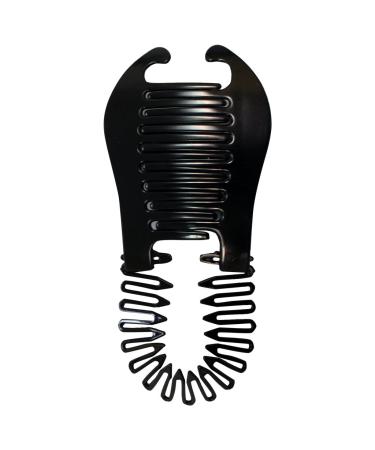 Mia e-Pony  Elongated Ponytail Holder  Modernized Banana Clip  Top Opens for a Hollywood Hairstyle for Women  Teens  Hair Stylists - Black 6x2.75 Inch (Pack of 1) Black