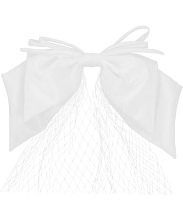 FRCOLOR 1pc Small Bow Veil Snap Hair Clips Banana Hair Clip Headbands for Girls Baby Hair Bows Kids Hair Accessories for Girls Veils for Brides Photo Prop Hair Clamp Bow Headdress Ponytail - Buy Online on GoSupps.com